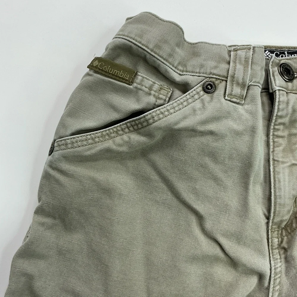 Columbia Khaki Cargo Pants Kids Size 10 Youth Rugged Cotton Canvas Outdoor